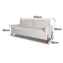 Sofá Living Florença 2,10m Bouclê Off White - King House