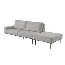 Sofá Living Hera com Chaise Lateral Direita 3,04M em Linho Bouclé