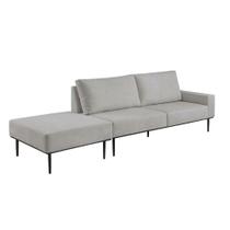 Sofá Living Hera com Chaise Lateral Esquerda 3,04M em Linho Bouclé