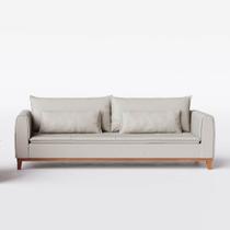 Sofá Living Lisboa 2,30m em Chenille Bege - Home Mobily Sofá Living Lisboa 2,30m em Chenille Bege - Home Mobily