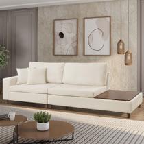 Sofá Living Lotus com Apoio Lateral Direita 2,89M em Linho