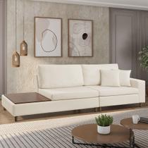 Sofá Living Lotus com Apoio Lateral Esquerda 2,89M em Linho Sofá Living Lotus com Apoio Lateral Esquerda 2,89M em Linho