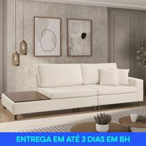 Sofá Living Lotus com Apoio Lateral Esquerda 2,89M em Linho