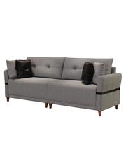 Sofá Living Lufer Canela 2,25MT com 2 Almofadas Linho Cinza