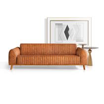Sofá Living Luxo Átila 2,50m 5 Lugares material sintético Caramelo