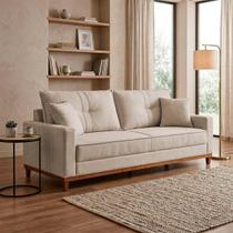 Sofá Living Malibu 2,30m Bege Bouclê - King House