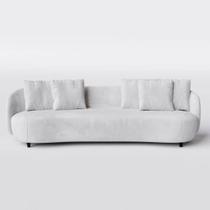 Sofá Living Mônaco 2,20m em Boucle Branco Cru - Home Mobily