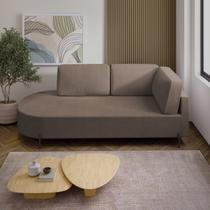 Sofá Living Orgânico 2 Lugares Veludo Bege Escuro Norten 165cm Sofá Living Orgânico 2 Lugares Veludo Bege Escuro Norten 165cm