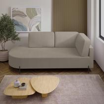Sofá Living Orgânico 2 Lugares Veludo Bege Norten 165cm Sofá Living Orgânico 2 Lugares Veludo Bege Norten 165cm