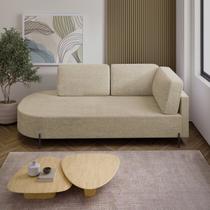Sofá Living Orgânico 2 Lugares Veludo Bege Norten 165cm Sofá Living Orgânico 2 Lugares Veludo Bege Norten 165cm