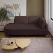 Sofá Living Orgânico 2 Lugares Veludo Marrom Norten 165cm Sofá Living Orgânico 2 Lugares Veludo Marrom Norten 165cm