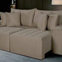 Sofá Living Retrátil com Molas 210 Cm Veludo Veneza Bege Castor Sofá Living Retrátil com Molas 210 Cm Veludo Veneza Bege Castor