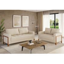 Sofá Living Sarah 210cm com Tecido Linho Claranti
