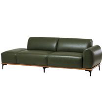 Sofá Living Unne 3 Lugares 180cm Terminal Dir. Corano Sintético Verde - Nexta Casa