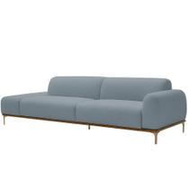 Sofá Living Unne 3 Lugares 210cm Terminal Direito Bouclé Azul Claro - Nexta Casa