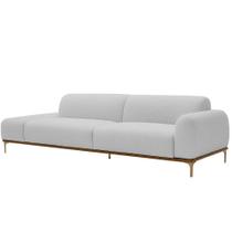 Sofá Living Unne 3 Lugares 210cm Terminal Direito Bouclé Cinza Claro - Nexta Casa