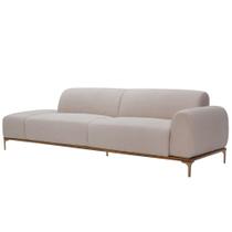 Sofá Living Unne 3 Lugares 210cm Terminal Direito Velusoft Bege - Nexta Casa