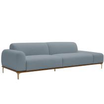 Sofá Living Unne 3 Lugares 210cm Terminal Esquerdo Bouclé Azul Claro - Nexta Casa