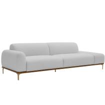 Sofá Living Unne 3 Lugares 210cm Terminal Esquerdo Bouclé Cinza Claro - Nexta Casa