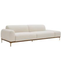 Sofá Living Unne 3 Lugares 210cm Terminal Esquerdo Bouclé Off White - Nexta Casa