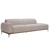 Sofá Living Unne 3 Lugares 210cm Terminal Esquerdo Velusoft Bege - Nexta Casa