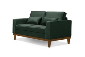 Sofá Living Valência 1,58 Mts C/base Madeira Decor Veludo - VERDE