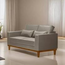 Sofá Living Valência 1,58mt - Base Madeira - material sintético Bege