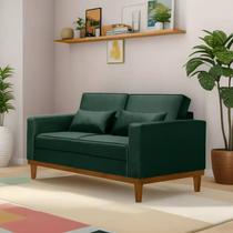 Sofá Living Valência C/ 2 Almofadas -1,58 Mts C/base Madeira Decor - Veludo