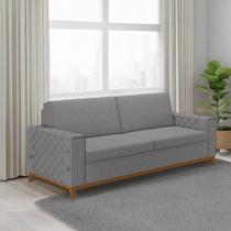 Sofá Living Vintage 3 Lugares 225cm em Linho Áspen
