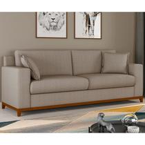 Sofá Living Vintage 3 Lugares Bouclé Marrom Slim 220cm Sofá Living Vintage 3 Lugares Bouclé Marrom Slim 220cm