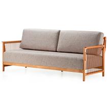 Sofá Los Ozki 200 cm Madeira Eucalipto Cedro Tecido 430C Corda Redonda Canela Sofá Los Ozki 200 cm Madeira Eucalipto Cedro Tecido 430C Corda Redonda Canela