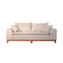 Sofá Lotus 210cm em Madeira com Pillow e Almofada Due Decor