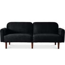 Sofá Loveseat Best Choice Products Estilo Mid Century Terciopelo Negro