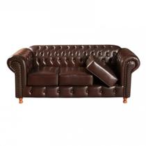 Sofá Luís XV 3 Lugares Chesterfield Capitonê Vintage Clássic Bella Decor Sofá Luís XV 3 Lugares Chesterfield Capitonê Vintage Clássic Bella Decor