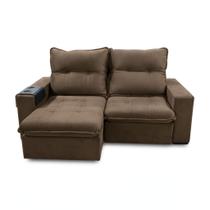 Sofá Luiza Bom Pastor 3 Lugares 2,00 m Veludo Luxo Marrom