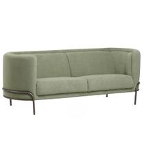 Sofá Luminne 3 Lugares 180cm Base Titânio Bouclé Verde Claro - Nexta Casa Sofá Luminne 3 Lugares 180cm Base Titânio Bouclé Verde Claro - Nexta Casa
