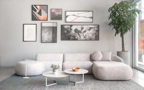 Sofá Luna - Veludo Cinza