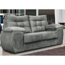 Sofá Luxemburgo 2 Lugares 1,52m Tecido Suede Cinza - CAMA INBOX REQ