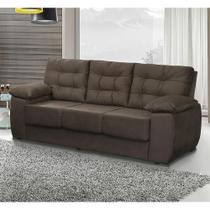 Sofá Luxemburgo 3 Lugares Tecido Suede Café - Moveis Marfim Sofá Luxemburgo 3 Lugares Tecido Suede Café - Moveis Marfim