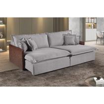 Sofá M-160 Linho 2 Módulos 100cm Braço 7cm Estofados Martins Linho Cinza Sofá M-160 Linho 2 Módulos 100cm Braço 7cm Estofados Martins Linho Cinza