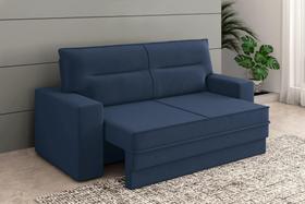 Sofá MAC 1,50m Assento Retrátil/Reclinável Suede Azul - XFlex Sofas