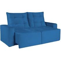 Sofá Macaé 3 Lugares Retrátil e Reclinável Tecido Suede 190cm União Cor Azul