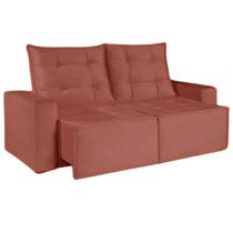 Sofá Macaé 3 Lugares Retrátil e Reclinável Tecido Suede 190cm União Cor Cobre
