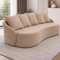 Sofa Madri Living Organico Curvo Bege Linho Beje 205