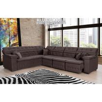 Sofá Magno 2.37x3.97m de Canto, Retrátil e Reclinável