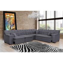 Sofá Magno 3.97x2.57m de Canto, Retrátil e Reclinável