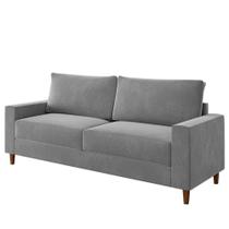 Sofá Malibu 2 Lugares 200cm Cinza em Veludo para Sala de Estar Price Estofados Sofá Malibu 2 Lugares 200cm Cinza em Veludo para Sala de Estar Price Estofados