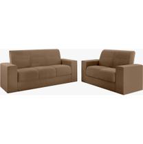 Sofá Mamflex 1050 Recife 3 e 2 lugares em tecido veludo Choco