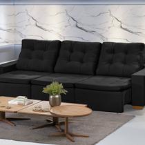 Sofá Manaus Modular 6 Lugares 305cm MT Retrátil e Reclinável Yescasa Preto