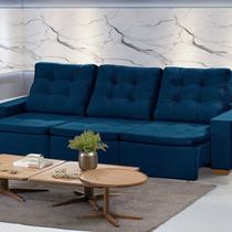 Sofá Manaus Modular 6 Lugares 305cm Retrátil e Reclinável Yescasa Azul